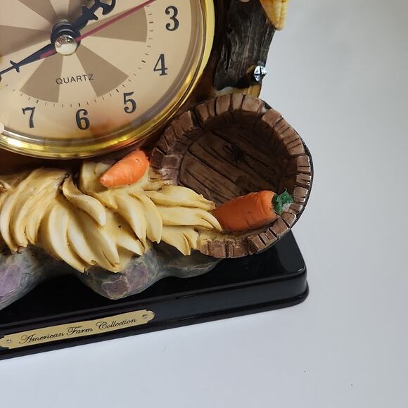 American Farm Collection Pig Quartz Clock Carotts Corn Country Prairie Mantel - Picture 6 of 10